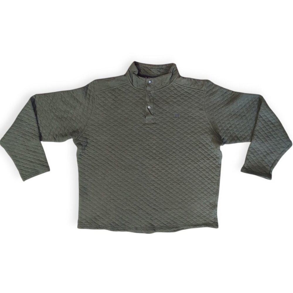 Avalanche Quilted Mockneck Pullover Sweatshirt Outdoor 1/4 Snap Men's Green 2X